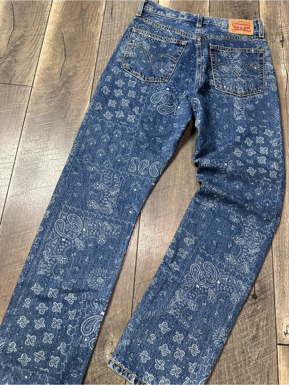 Levi’s 501 Paisley Printed Buttonfly Straight Leg Jeans