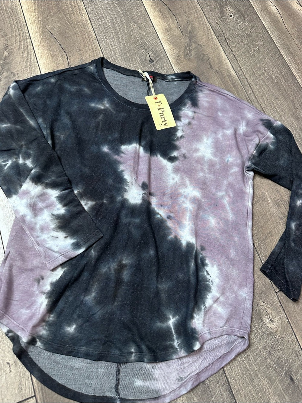 T Party Tie Dye Long Sleeve Top