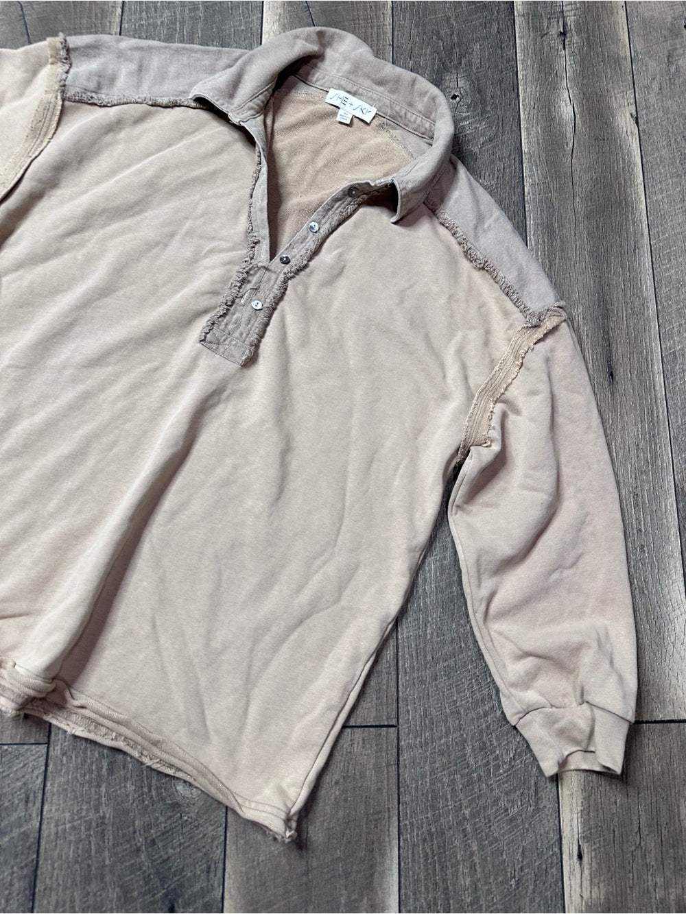 She + Sky Oversized 1/2 Button Down Pullover