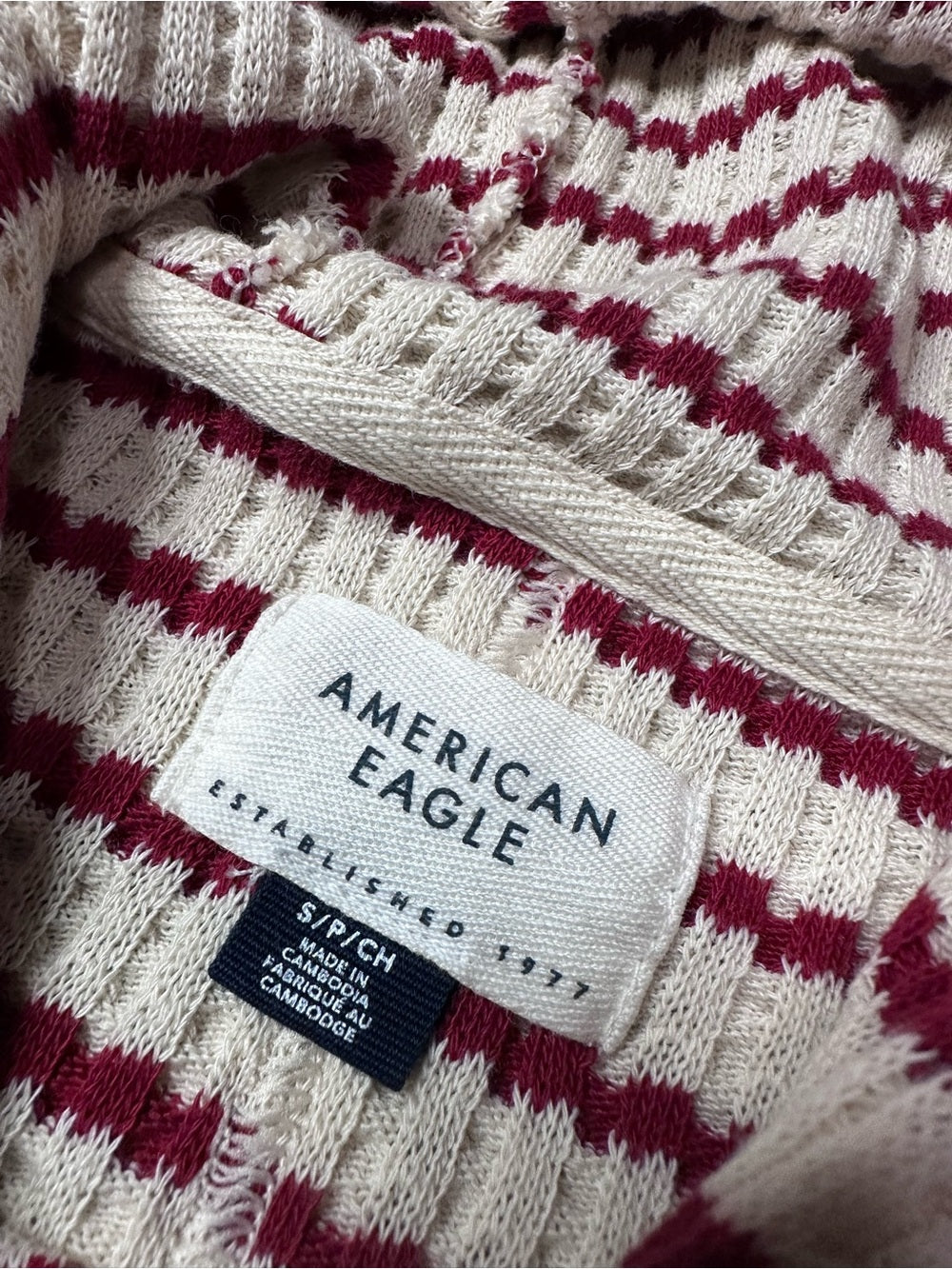 American Eagle Striped Oversized Hoodie