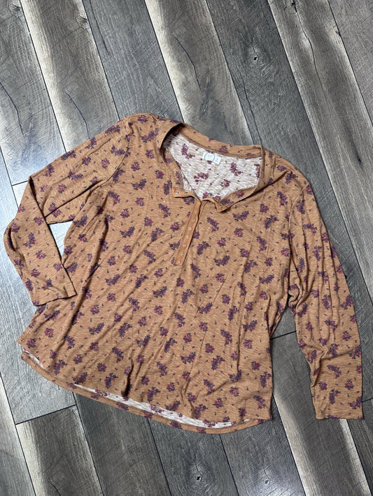 Maurice’s Floral Waffleknit Long Sleeve Top