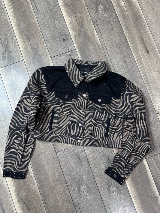 Fashion Nova Zebra Denim Jacket
