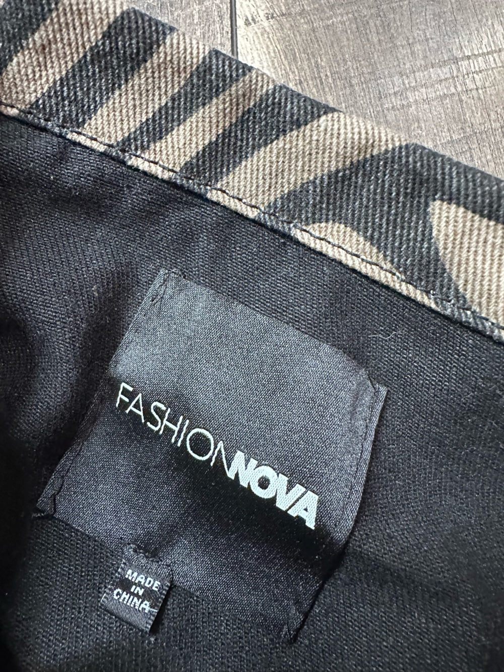 Fashion Nova Zebra Denim Jacket