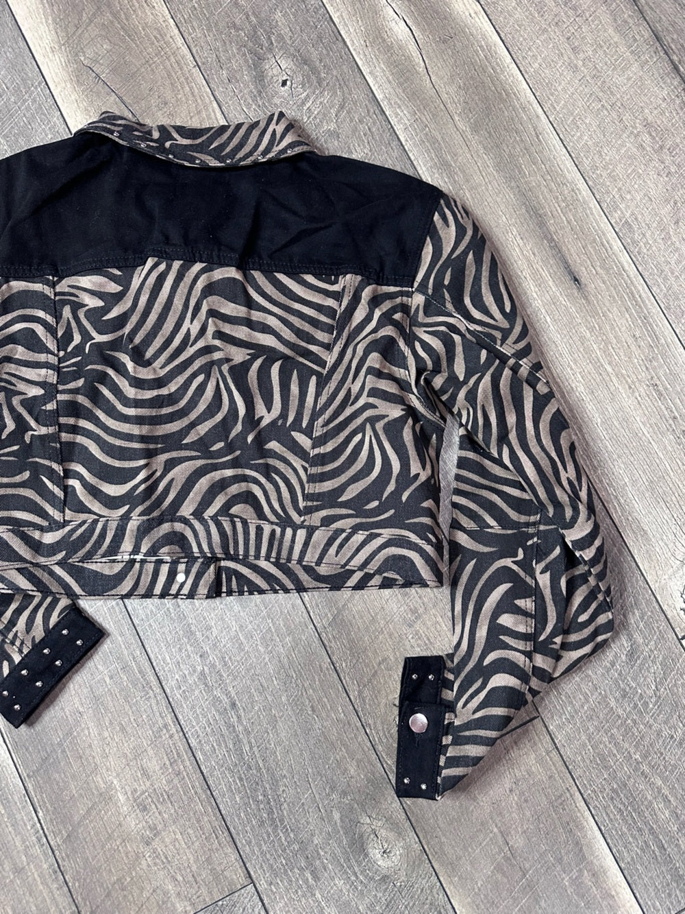 Fashion Nova Zebra Denim Jacket
