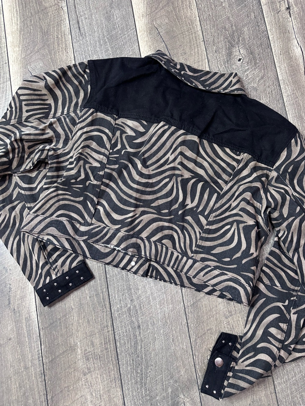 Fashion Nova Zebra Denim Jacket