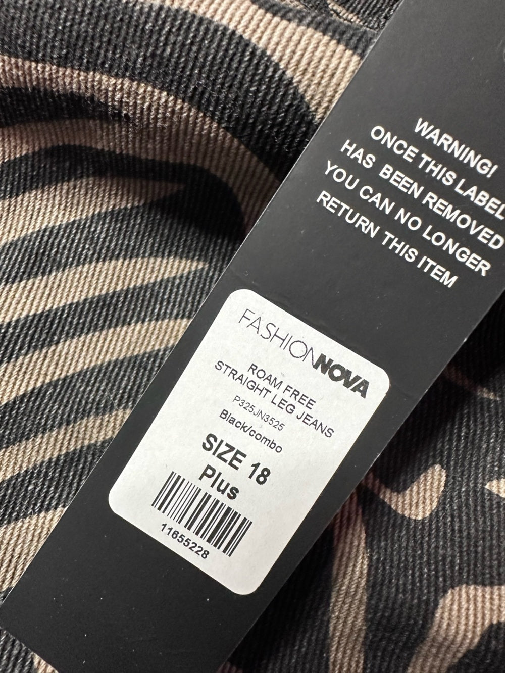 Fashion Nova Zebra Denim Jeans