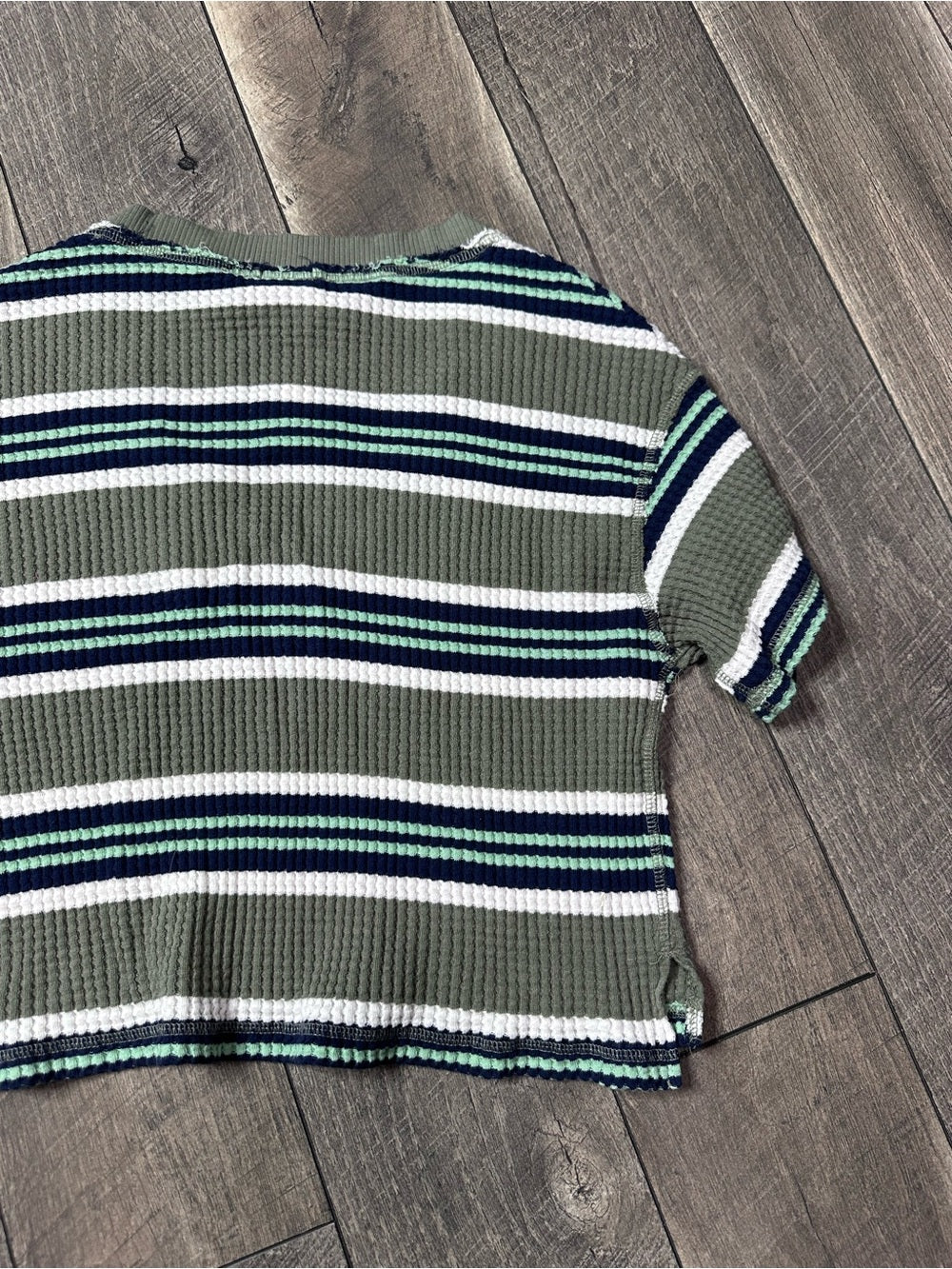 Offline Aerie Striped Short Sleeve V Neck Top