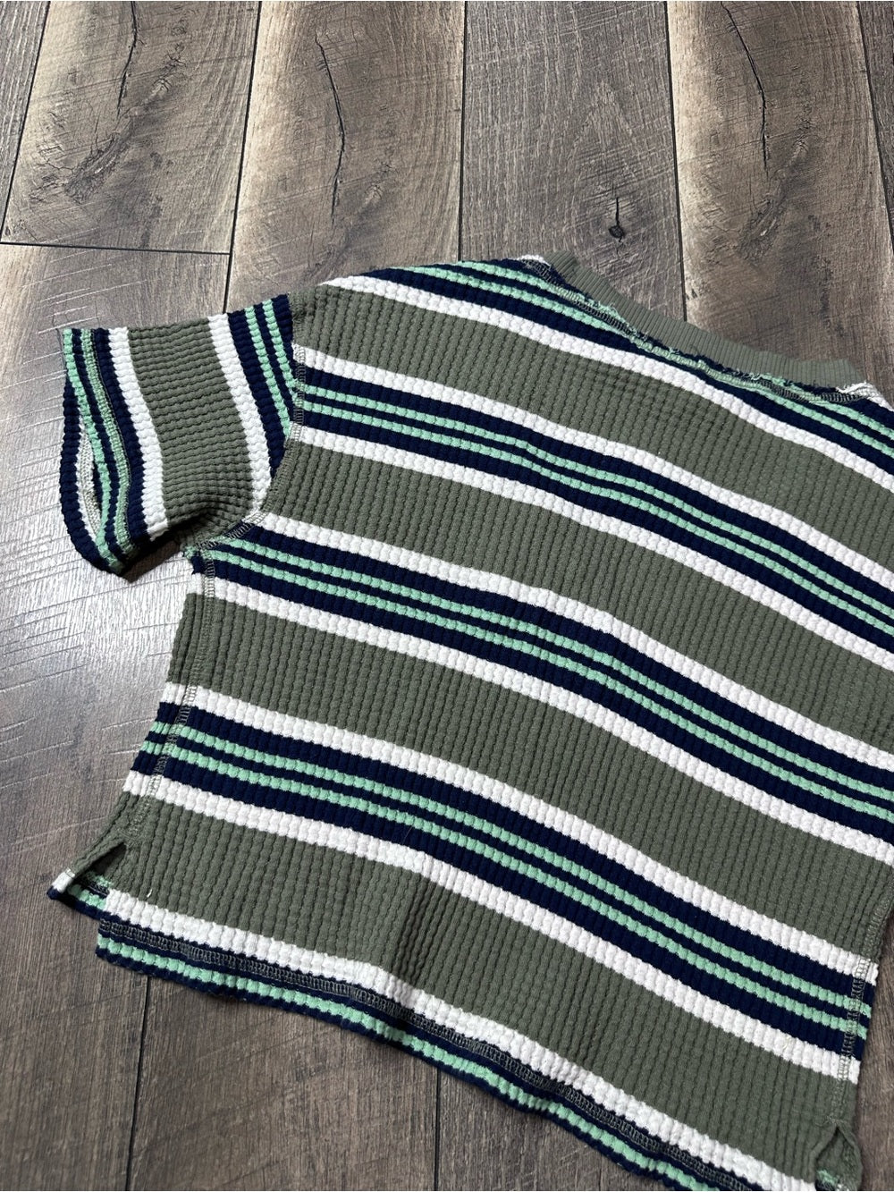 Offline Aerie Striped Short Sleeve V Neck Top