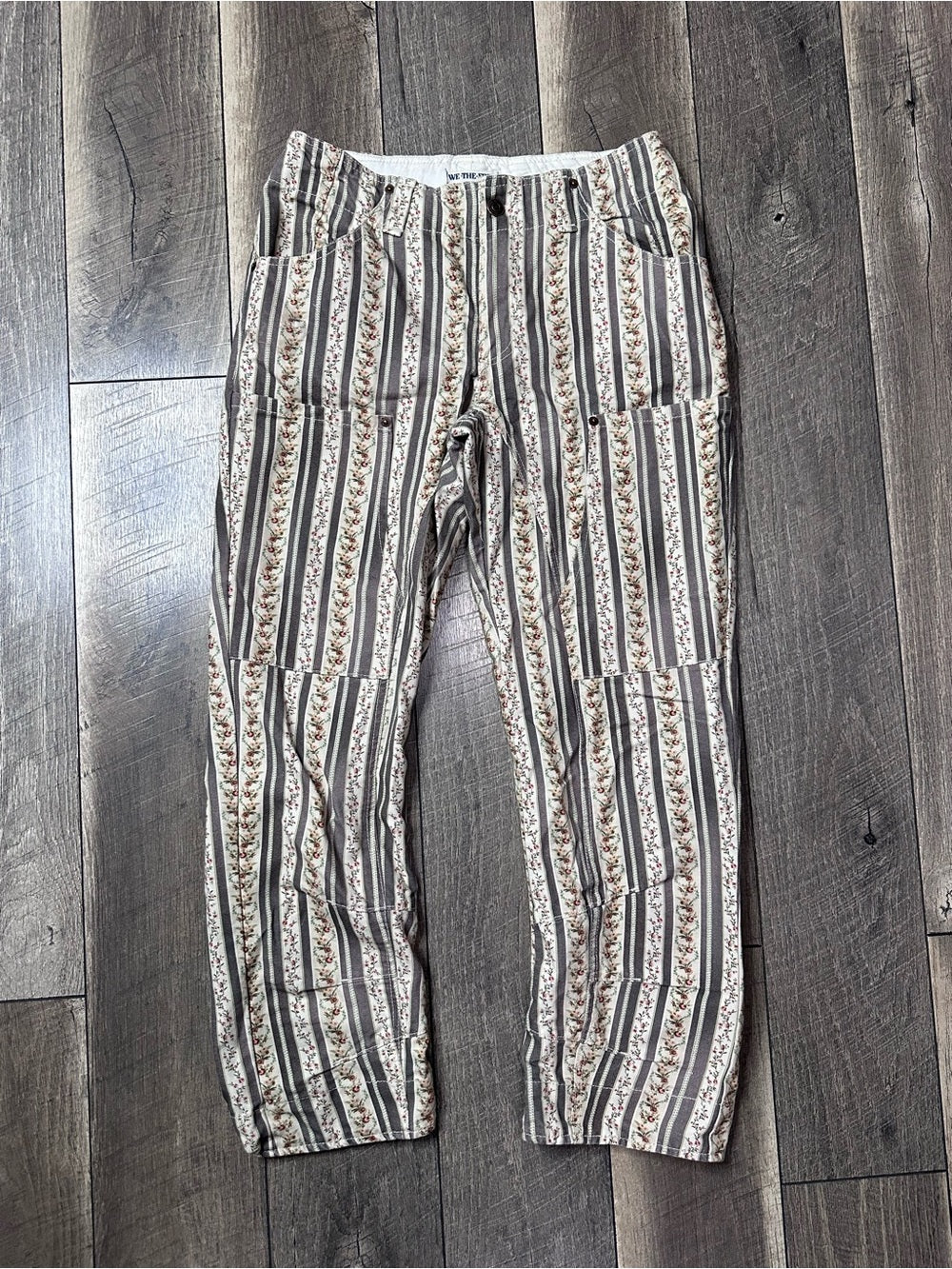 We The Free Floral Striped Barrel Pants