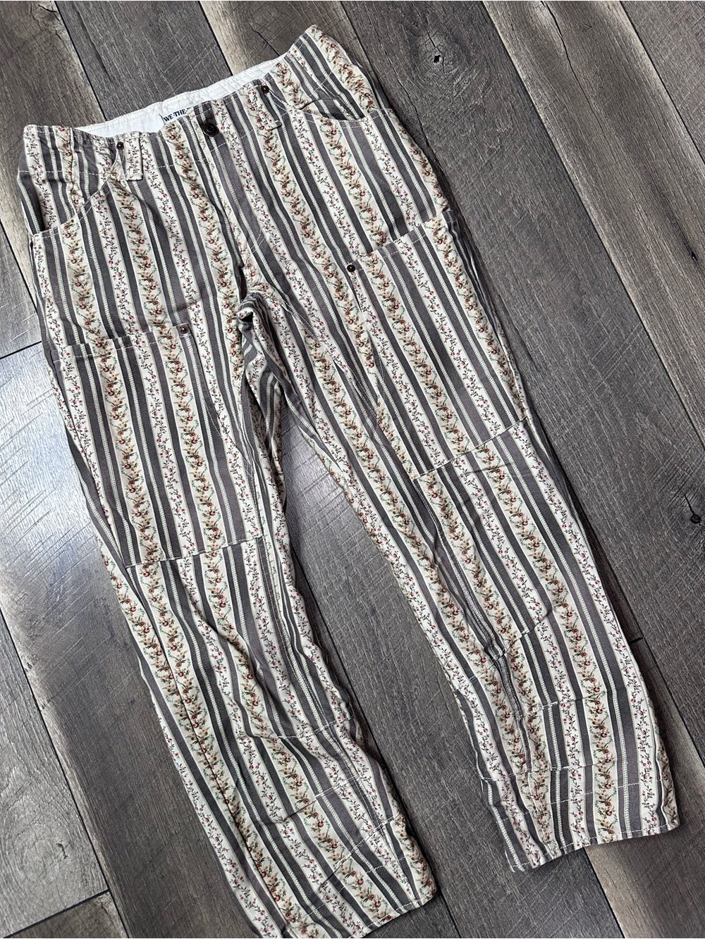 We The Free Floral Striped Barrel Pants